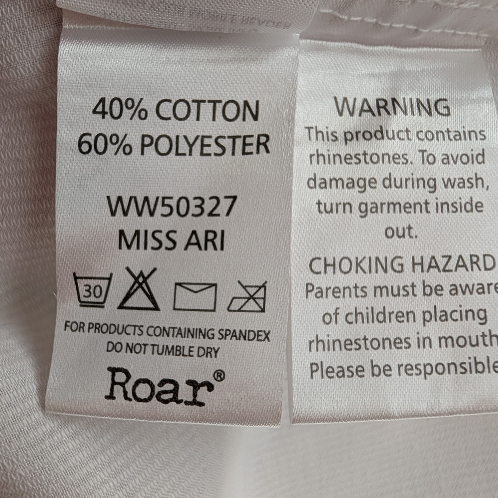 Roar White Button-Up Rhinestone Women's Shirt - Picture 10 of 16